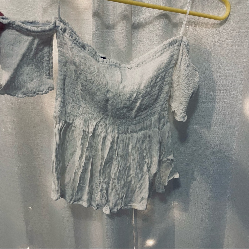 Off shoulder off white blouse